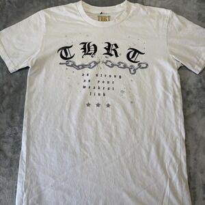 THRT Threat to The Game Graphic Tee Size Small White Short Sleeve T Shirt